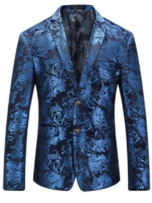 Lapel Slim Classic Print Miesten Bleiseri