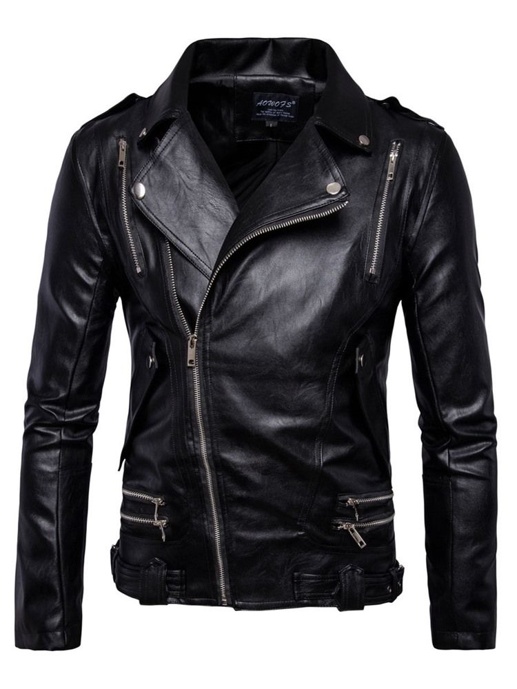 Lapel Zip White Pu Vogue -takki