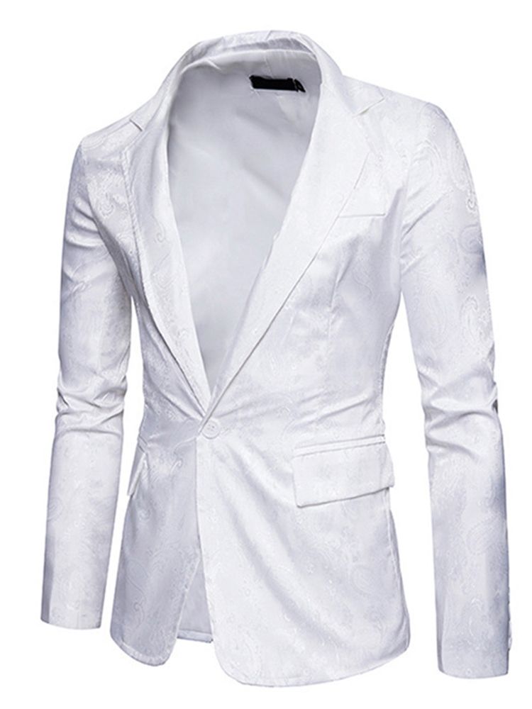 Lovitettu Käänne Slim Fit Taskukuvioitu Miesten Bleiseri