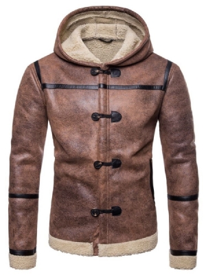 Miesten Ohut Takki Jonka Väri On Patchwork Hooded Zipper