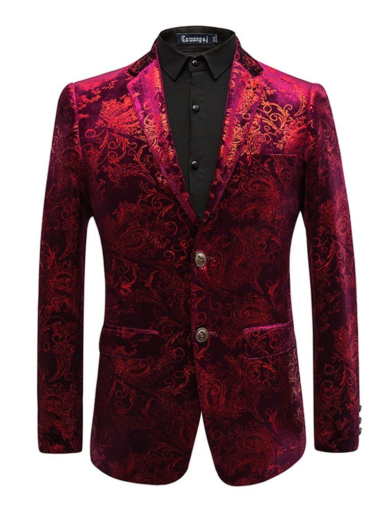 Painettu Käänne Fit Slim Print Miesten Smokki-bleiseri
