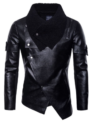 Patchwork Plain Lapel European Zipper Miesten Takki
