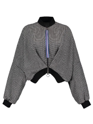 Stand-kaulus Batwing-hiha Lyhyt Naisten Takki