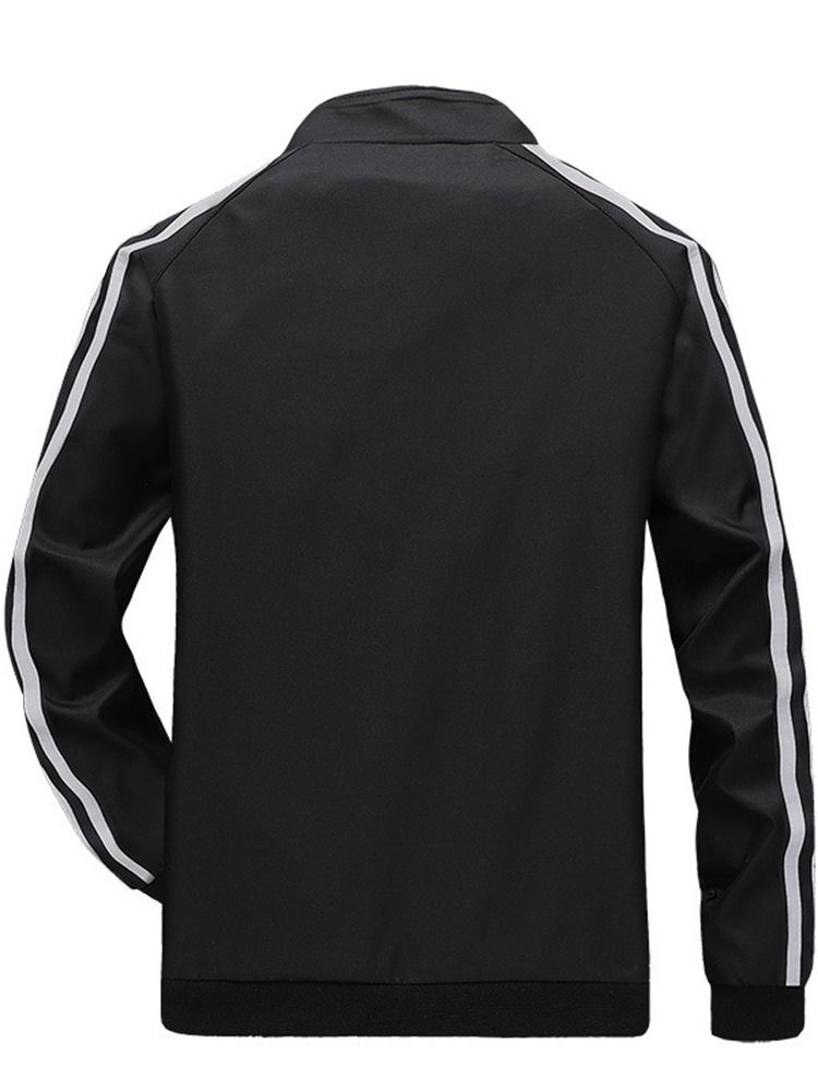 Stripe Zipper Miesten Kauluspaita