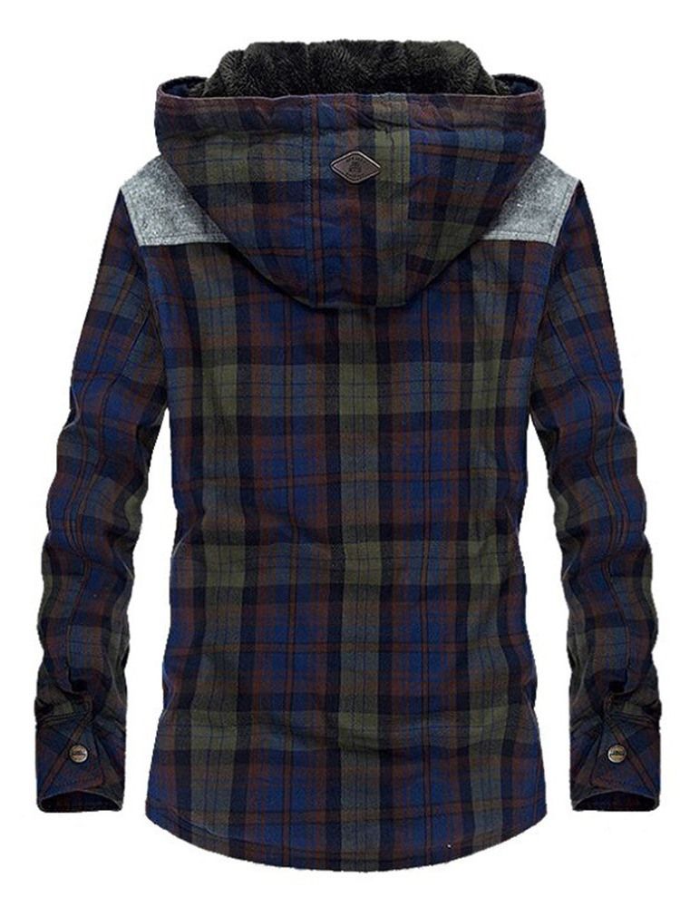 Taskuhupullinen Fleece-yksirivinen Miesten Ohut Takki