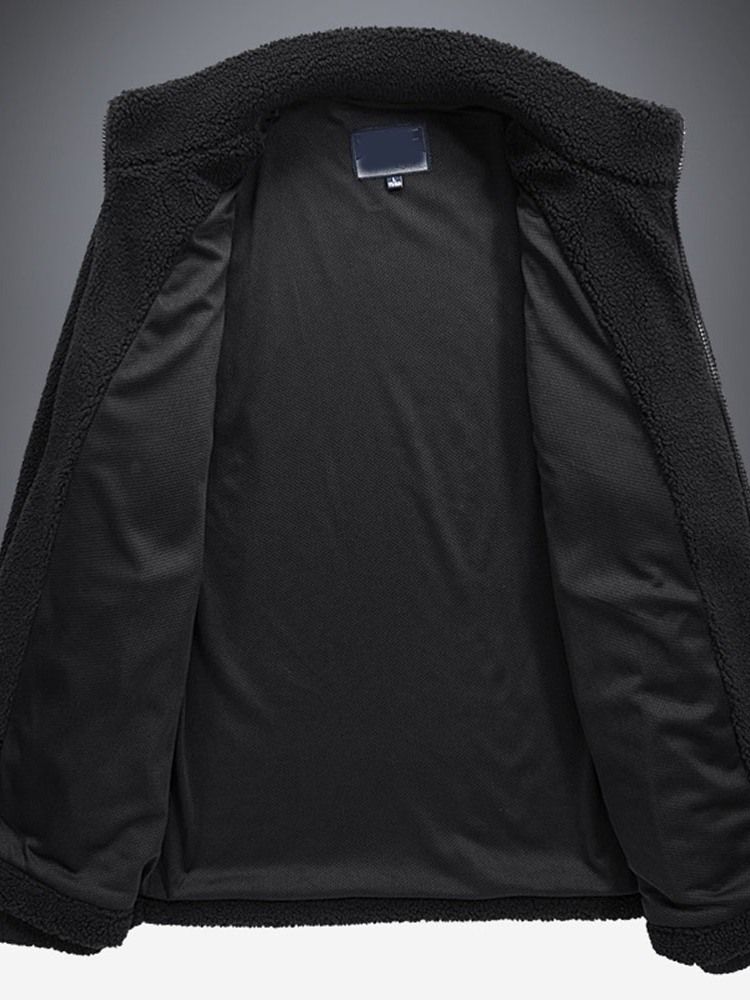 Thick Appliques Letter Casual Miesten Vetoketjutakki
