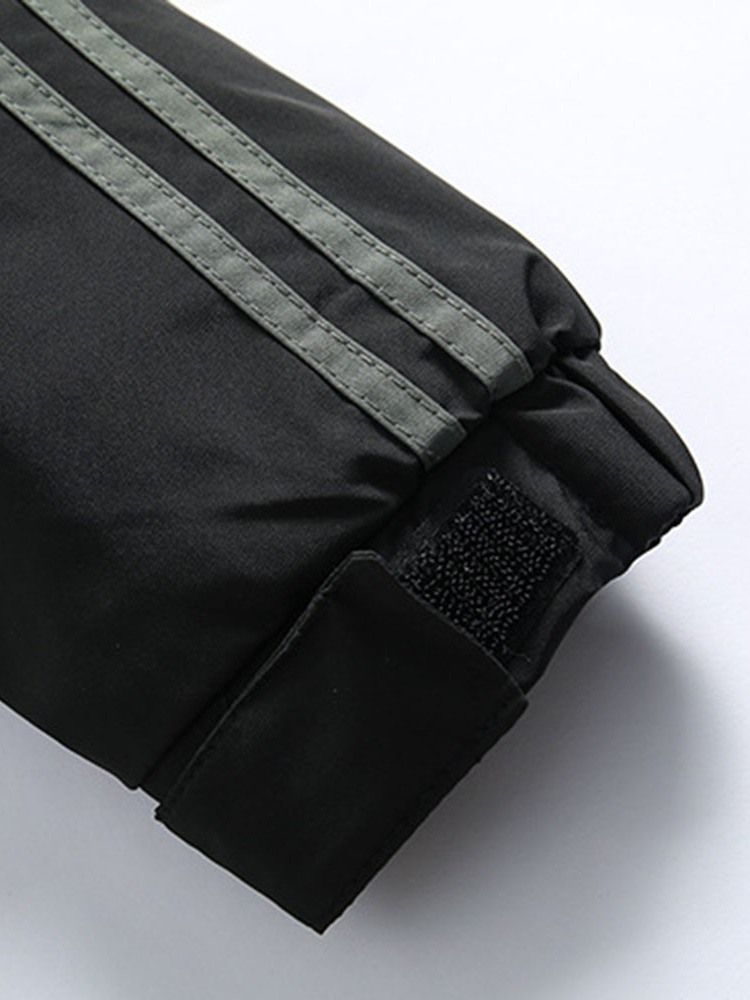 Värilohko Keskipitkä Patchwork Casual Zipper Miesten Untuvatakki