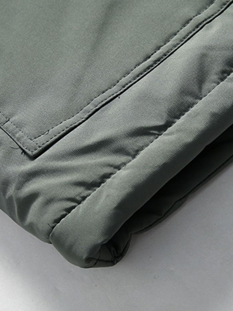 Värilohko Keskipitkä Patchwork Casual Zipper Miesten Untuvatakki