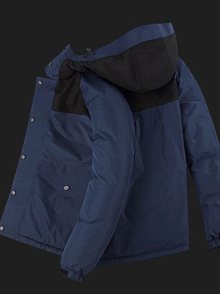 Vetoketjullinen Hupullinen Tavallinen Vetoketjullinen Miesten Untuvatakki