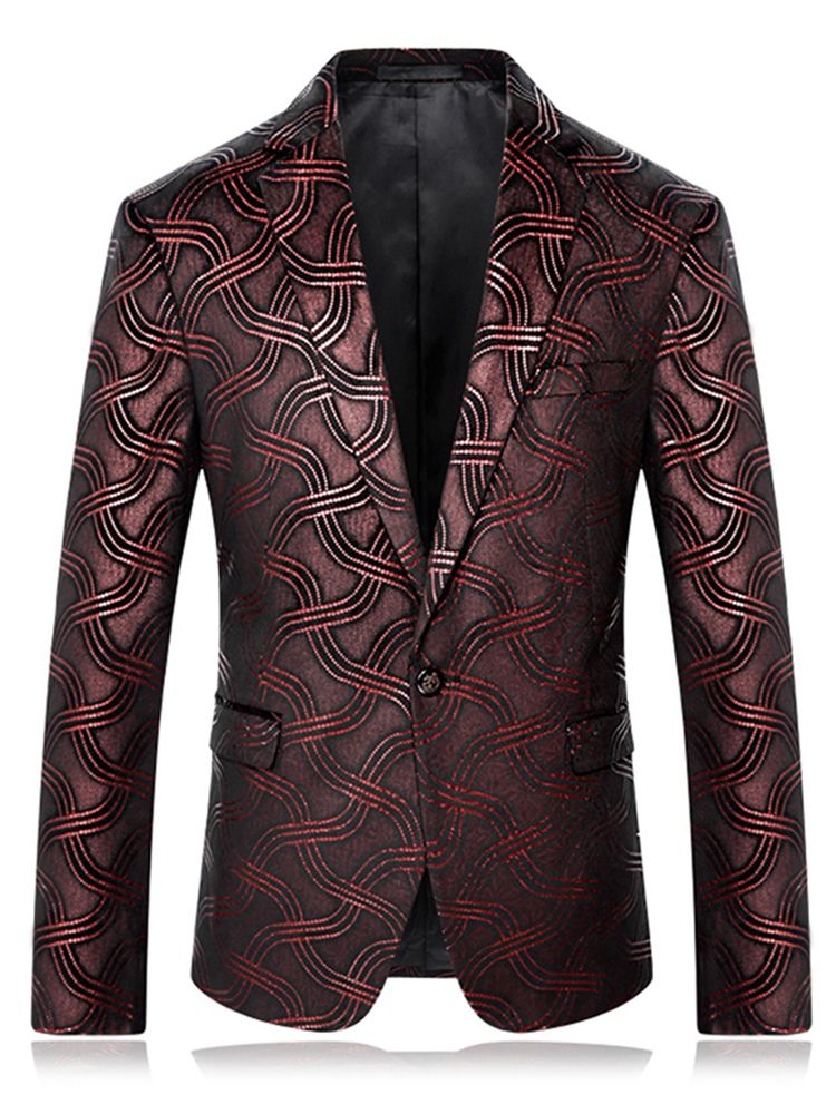 Yksi Painike Vogue Print Slim Miesten Bleiseri