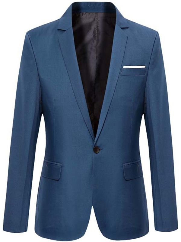 Yksivärinen Vogue One Button Slim Miesten Bleiseri