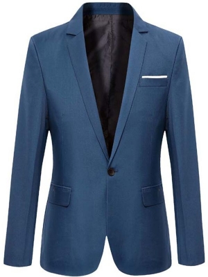 Yksivärinen Vogue One Button Slim Miesten Bleiseri