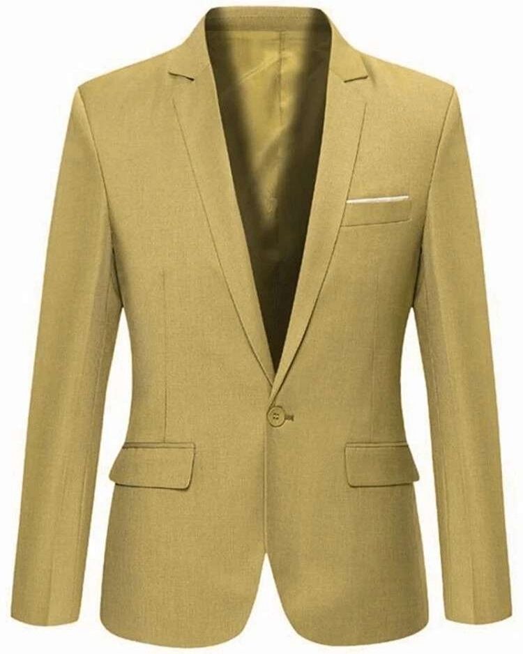 Yksivärinen Vogue One Button Slim Miesten Bleiseri