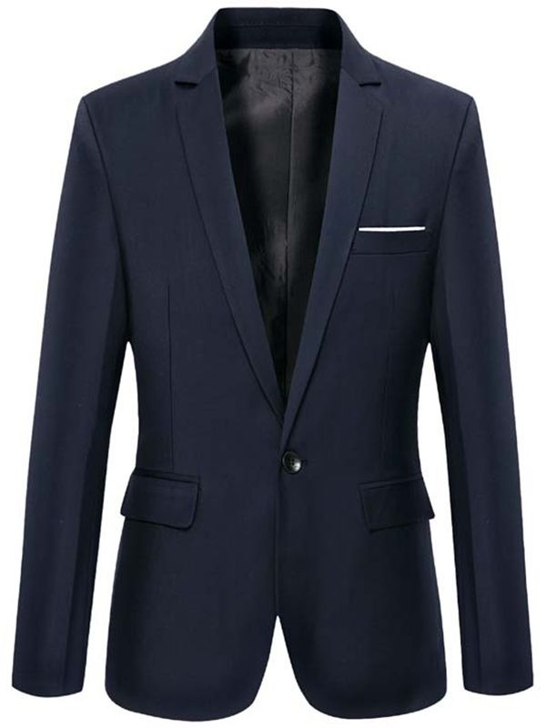 Yksivärinen Vogue One Button Slim Miesten Bleiseri