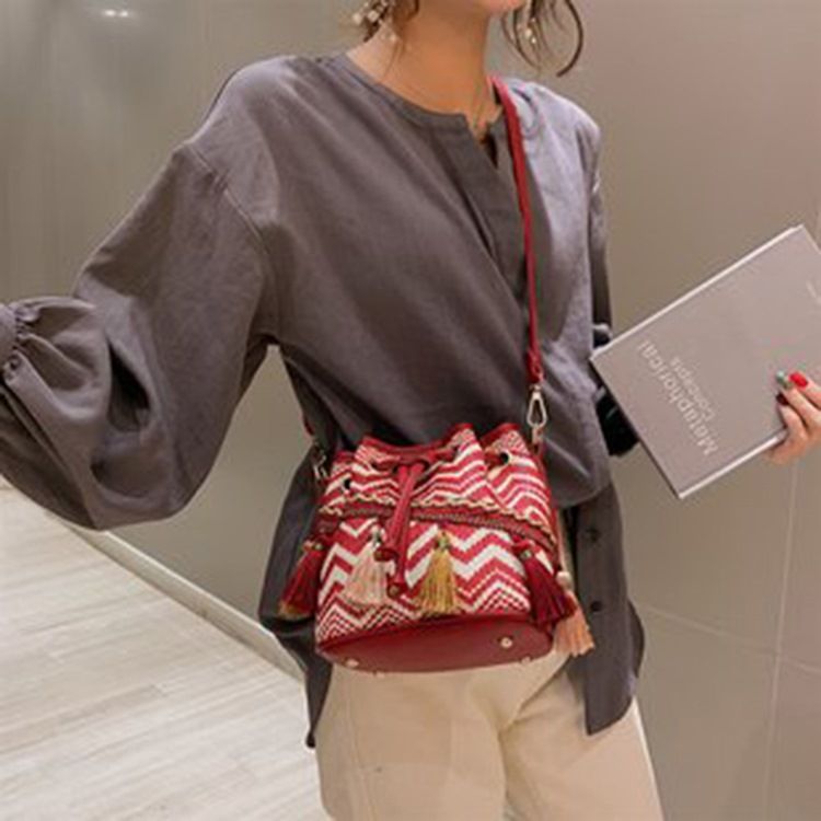 Boheemilaistyyliset Twill-olkalaukut