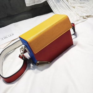 Color Block Rivet Medium Olkalaukku