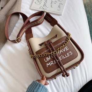 Letter Pu Thread Rectangle Crossbody -laukut
