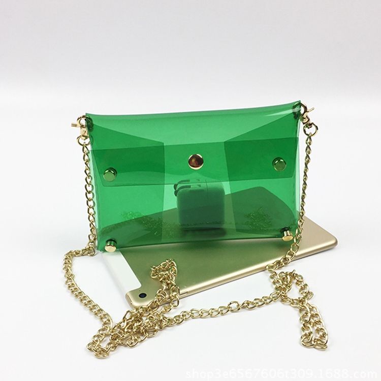 Tavallinen Ketju Pvc Suorakulmio Crossbody Pussit