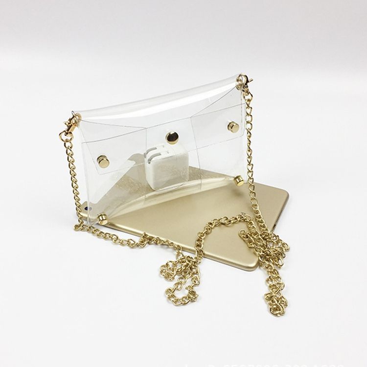 Tavallinen Ketju Pvc Suorakulmio Crossbody Pussit