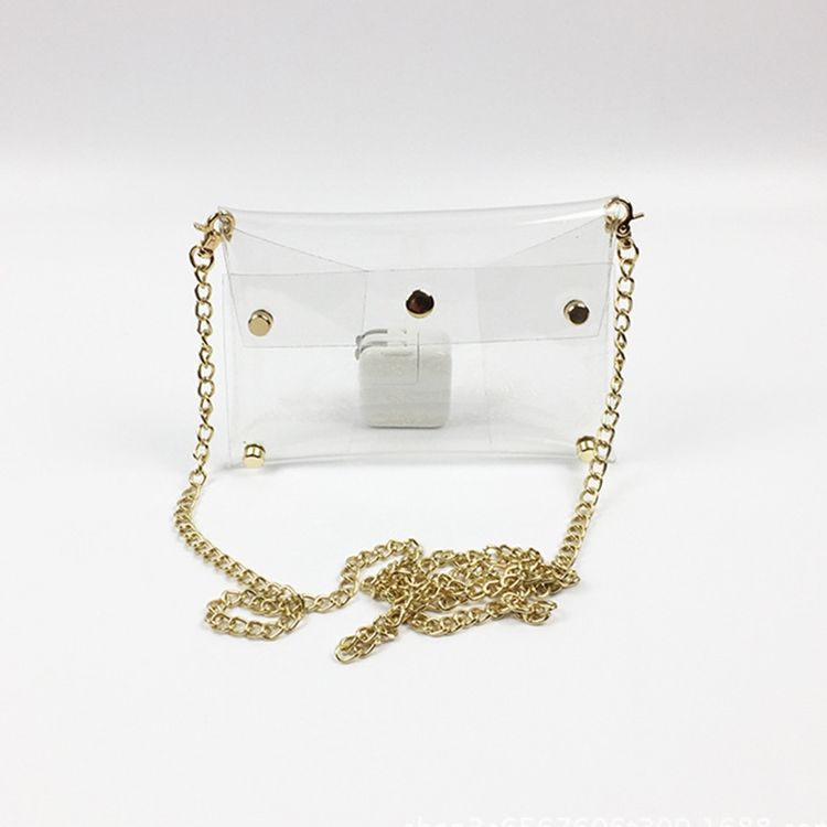 Tavallinen Ketju Pvc Suorakulmio Crossbody Pussit