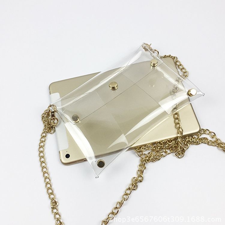 Tavallinen Ketju Pvc Suorakulmio Crossbody Pussit