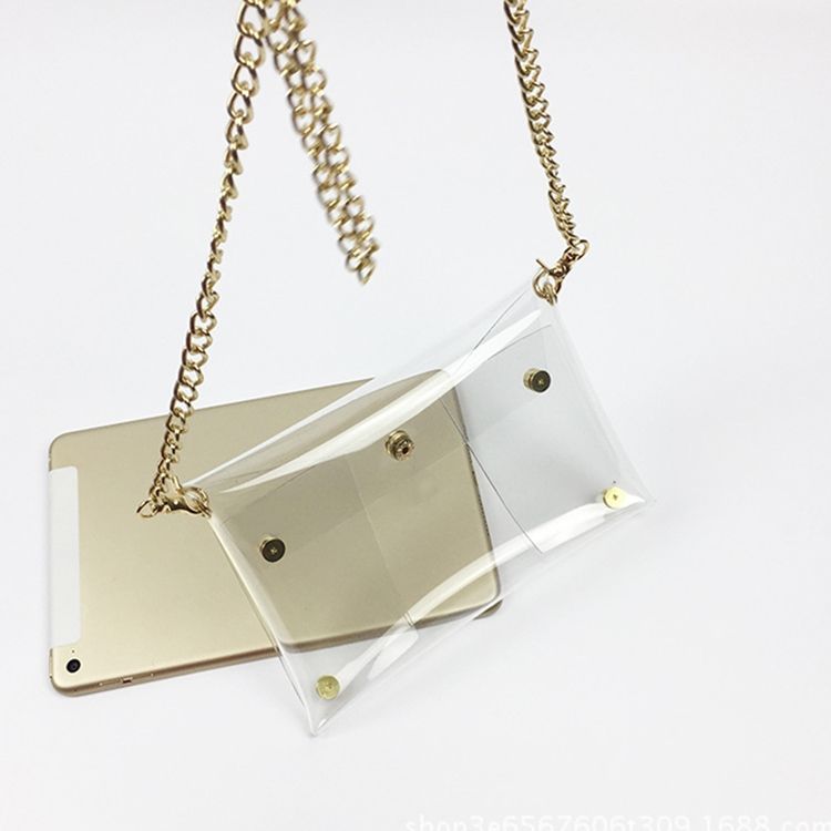 Tavallinen Ketju Pvc Suorakulmio Crossbody Pussit