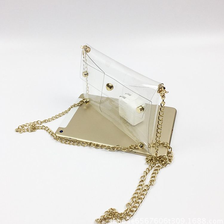 Tavallinen Ketju Pvc Suorakulmio Crossbody Pussit