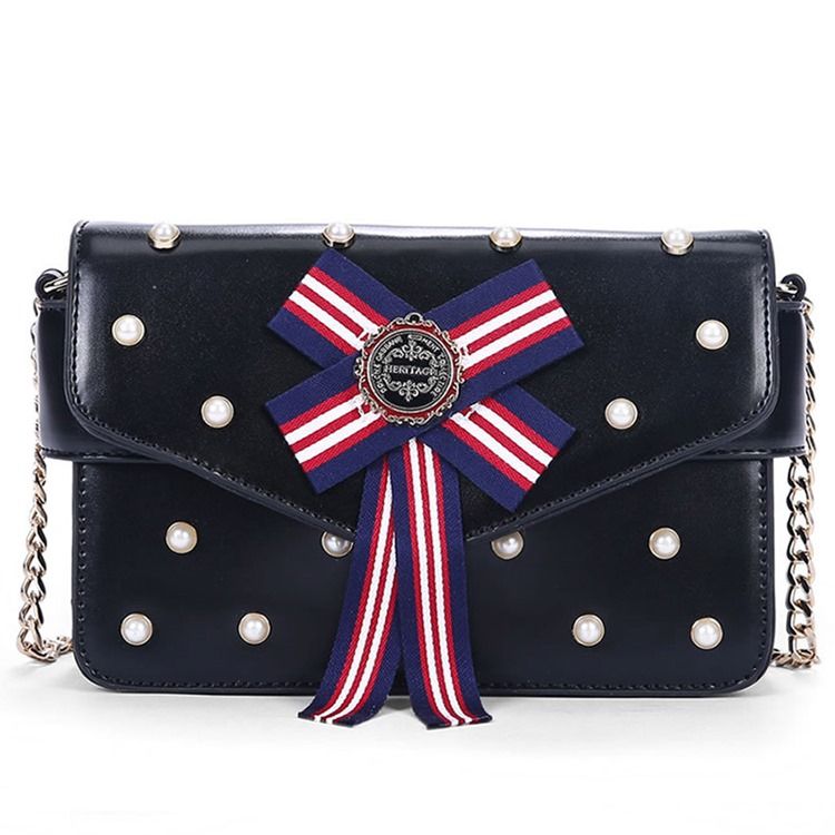 Vogue Pearl Stripe -koristeltu Olkalaukku