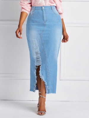 Bodycon Ripped Pockets Naisten Hame