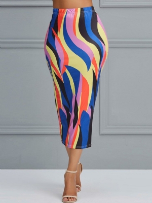 Color Block Geometric Bodycon Naisten Hameet