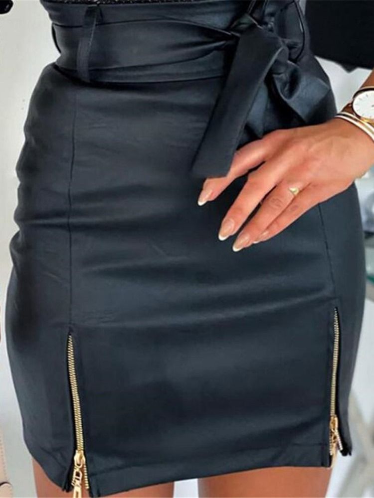 Naisten Bodycon Mini Hame Vetoketju Seksikäs Hame