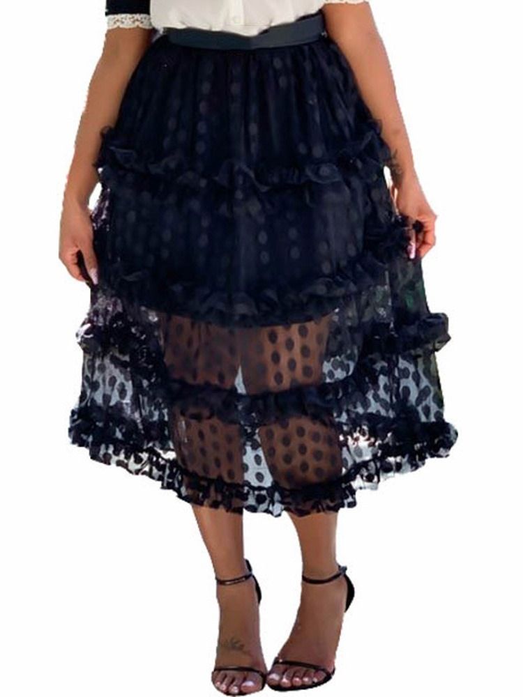 Naisten Cupcake Polka Dots Plain Mesh Hame