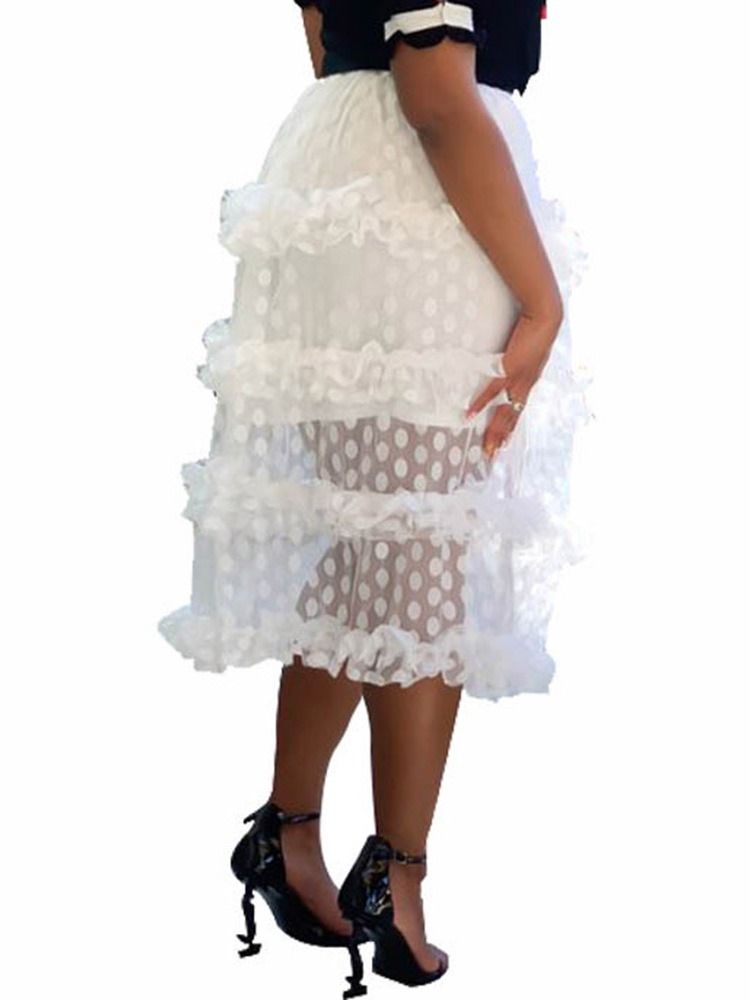 Naisten Cupcake Polka Dots Plain Mesh Hame