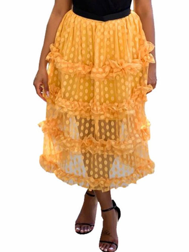 Naisten Cupcake Polka Dots Plain Mesh Hame