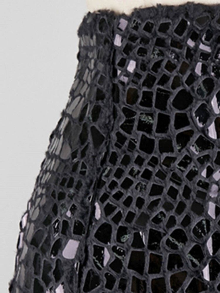 Sequins Plain Bodycon Slit Naisten Hame