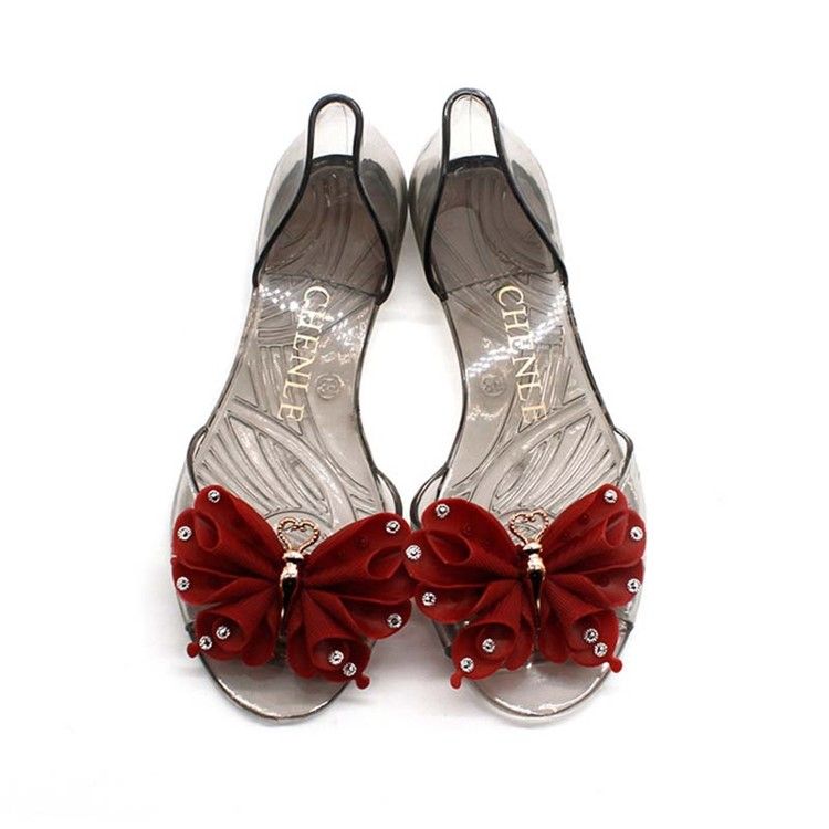 Bowtie Slip-on Peep Toe Naisten Hyytelökengät