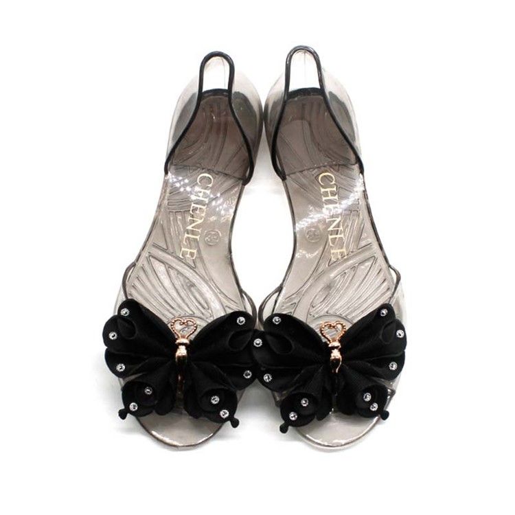 Bowtie Slip-on Peep Toe Naisten Hyytelökengät