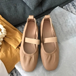 Neliön Toe Block Heel Elastinen Band Naisten Matalakorkoiset