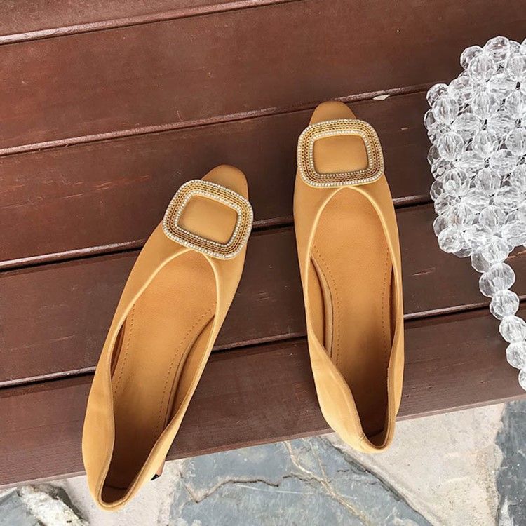 Pu-korkokengät - Slip-on Square Toe Naisten Matalakorkoiset