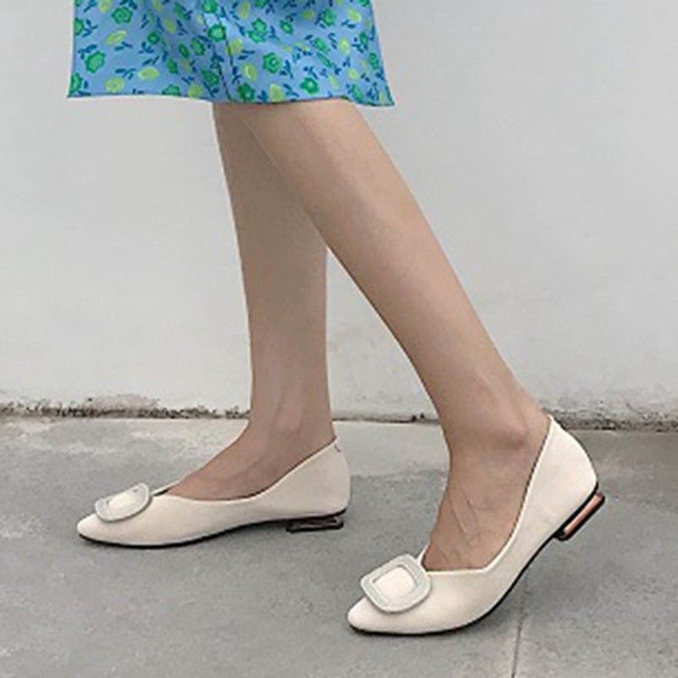 Pu-korkokengät - Slip-on Square Toe Naisten Matalakorkoiset