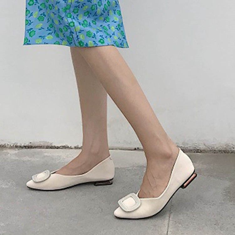 Pu-korkokengät - Slip-on Square Toe Naisten Matalakorkoiset