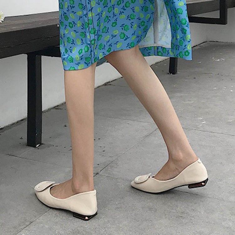 Pu-korkokengät - Slip-on Square Toe Naisten Matalakorkoiset