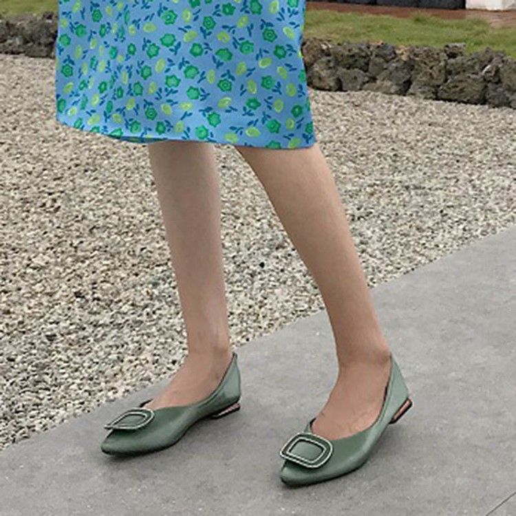 Pu-korkokengät - Slip-on Square Toe Naisten Matalakorkoiset