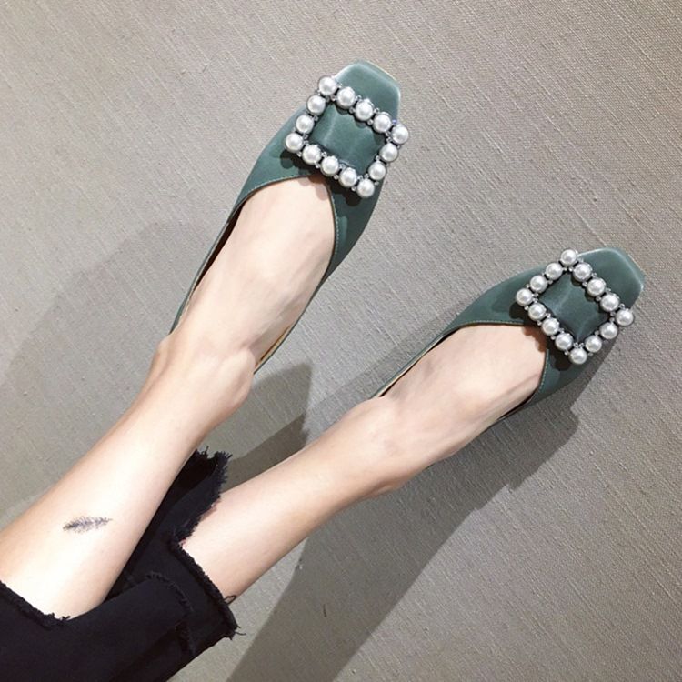 Pu Neliön Varpaat Slip-on-matalat Ylemmät Naisten Matalat Kengät