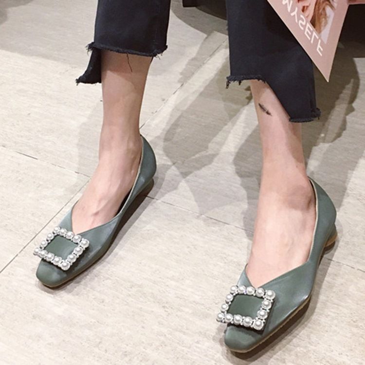 Pu Neliön Varpaat Slip-on-matalat Ylemmät Naisten Matalat Kengät
