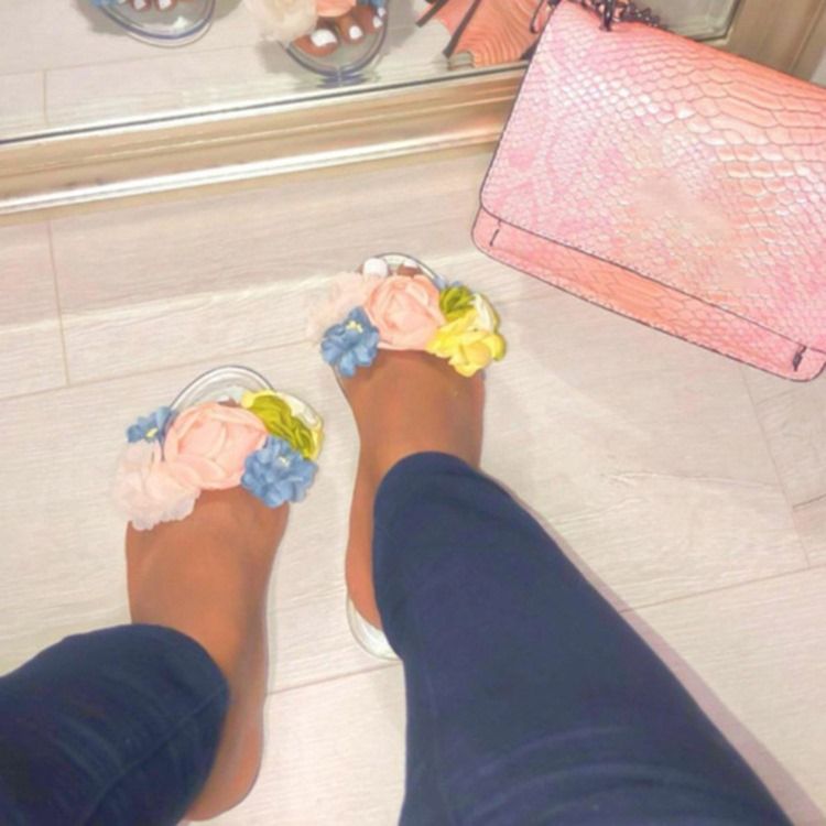 Appliques Toe Ring Slip-on Naisten Rento Tossut