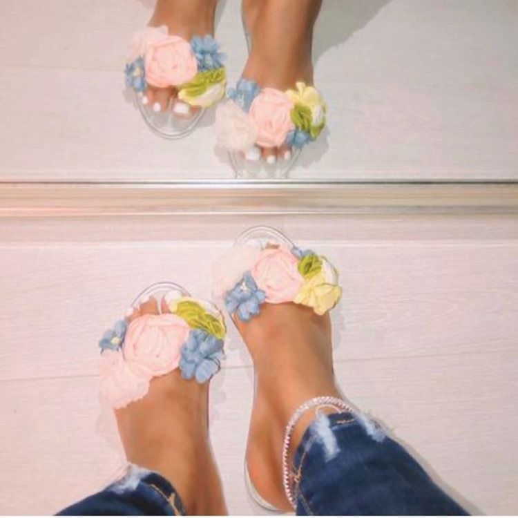 Appliques Toe Ring Slip-on Naisten Rento Tossut