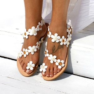 Floral Toe Ring Slip-on Naisten Sandaalit