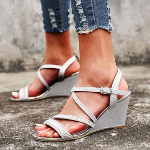 Naisten Kiilakorkoinen Solki Strappy Western-sandaalit