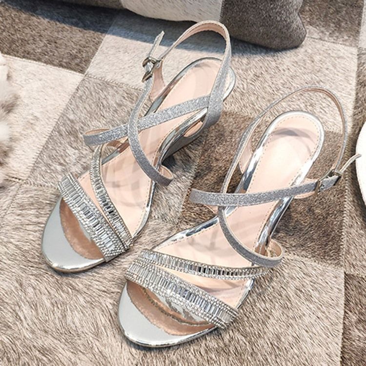 Naisten Kiilakorkoinen Solki Strappy Western-sandaalit